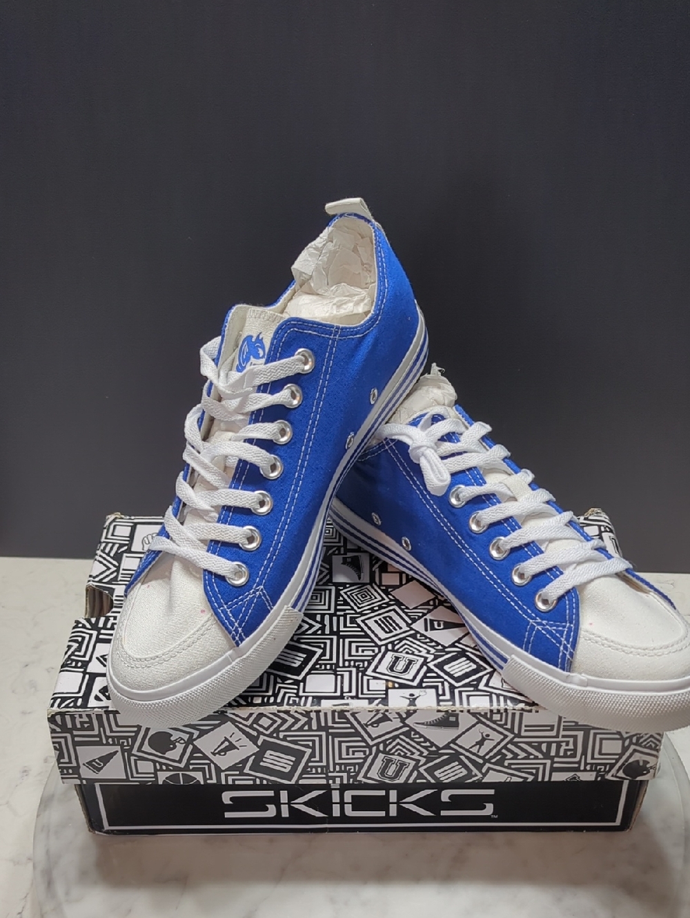 SKICKS Duke Blue Devils Canvas Sneakers — Blue & White — Unisex
